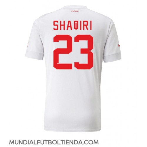Camiseta Suiza Xherdan Shaqiri #23 Segunda Equipación Replica Mundial 2022 mangas cortas